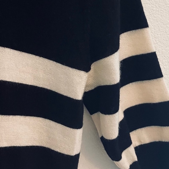Rare MOLLY GODDARD Lightweight Black and Ivory Striped Cropped Sweater - Picture 3 of 8